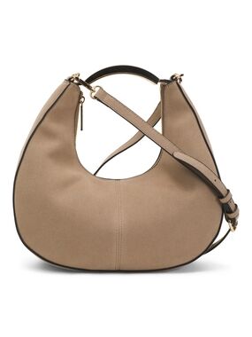 BCBGeneration Taupe Crescent Hobo Handbag